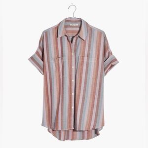 Madewell Flannel Courier Shirt in Sunset Stripe